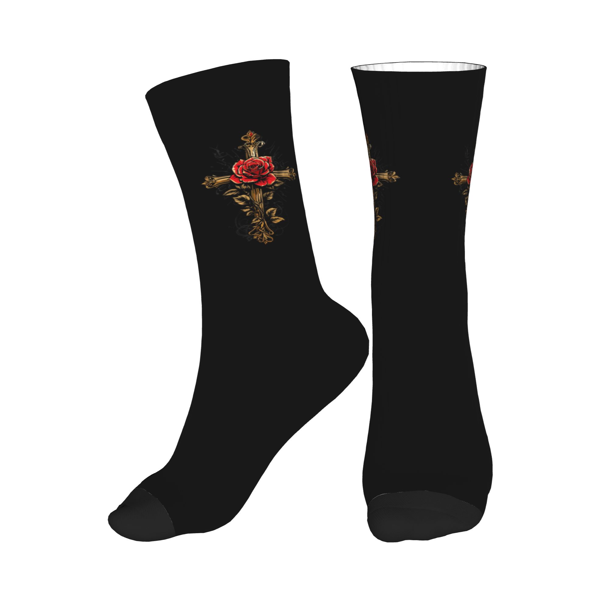 Dress Sock Men - Golden Rose Cross of the Rosicrucians