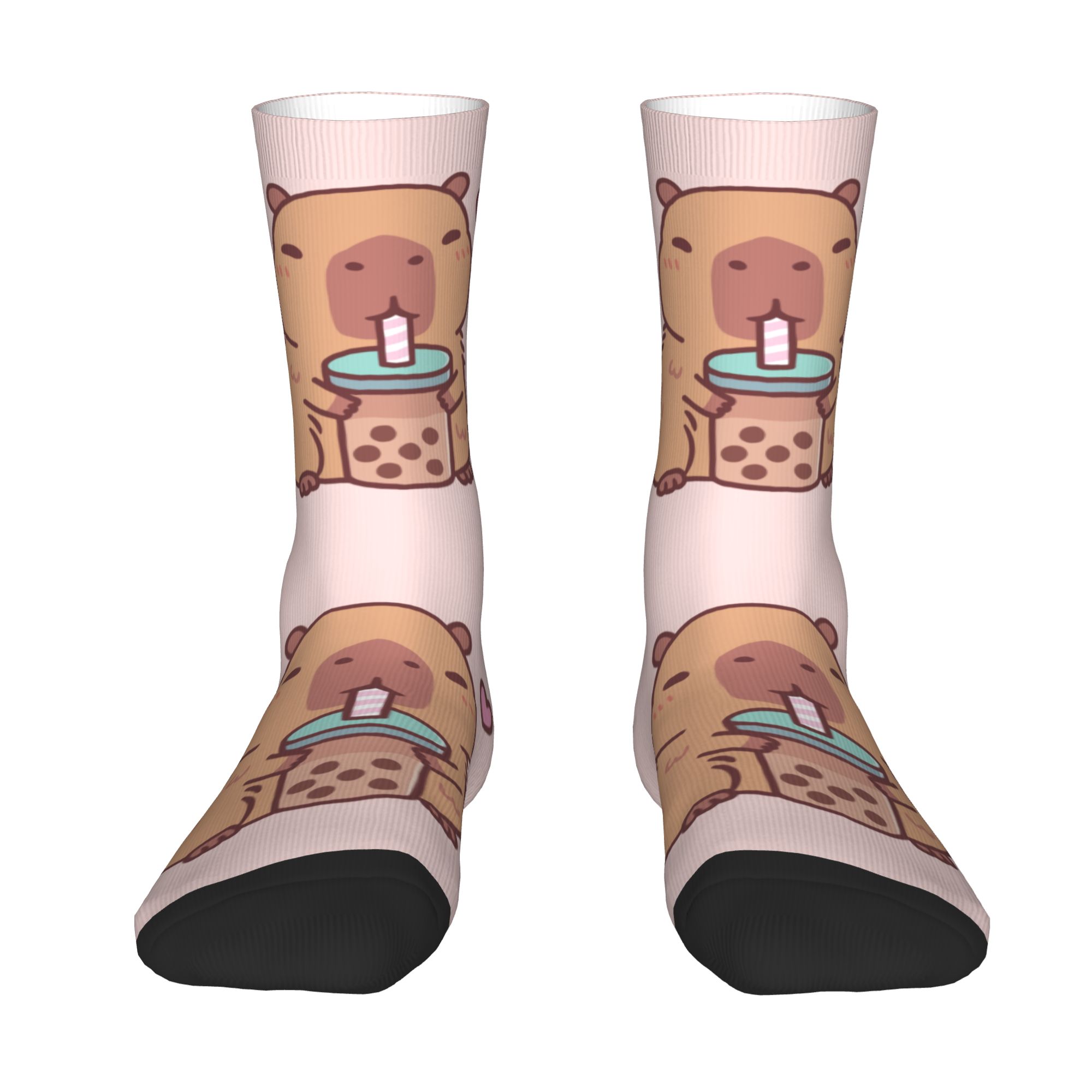 Custom Cute Capybara Loves Dri - Dress Sock Men recension och pris